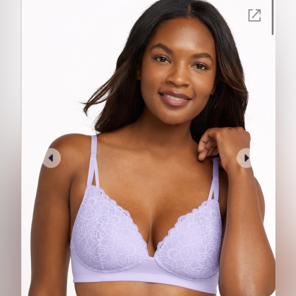 NWT Maidenform Wireless Purple Bra L/DD